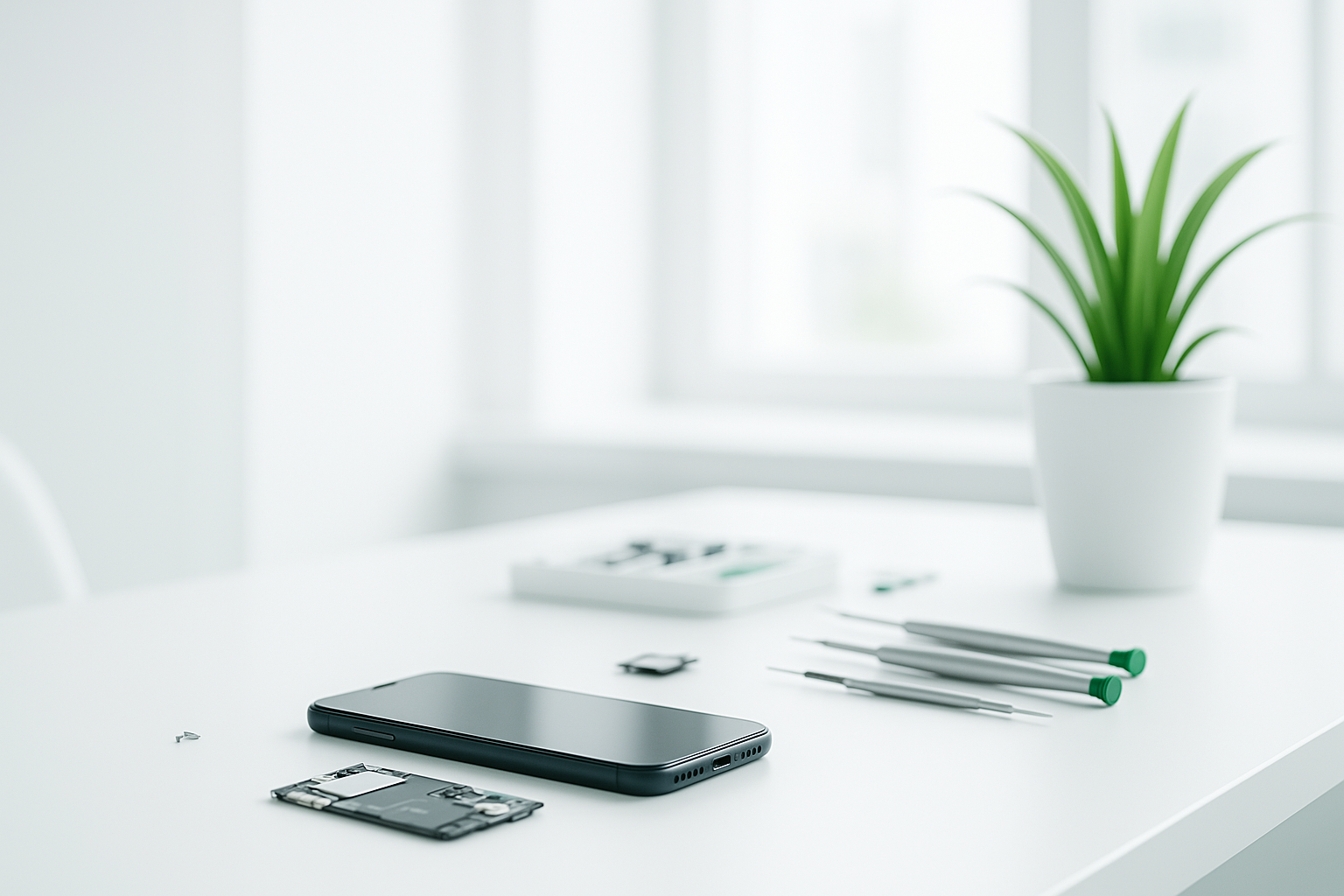 PRSPARES Contact Page - Clean Professional Office Background for Mobile Repair Parts